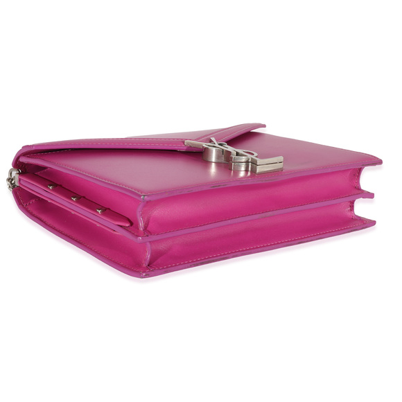SAINT LAURENT Fuchsia Calfskin Cassandra Monogram Chain Bag - Picture 5 of 7